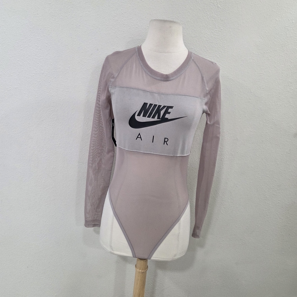 Nike Air Long Sleeve Mesh Bodysuit in Dusty Mauve